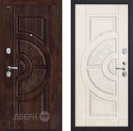 Входная металлическая Дверь Groff P3-312 Темная вишня/ Беленый дуб в Истра