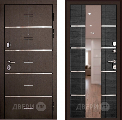 Входная металлическая Дверь (Дверной Континент) Савона с зеркалом Венге в Истра