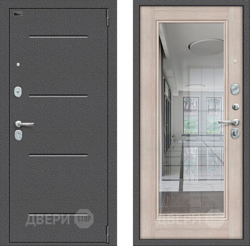 Входная металлическая Дверь Bravo Porta S-2 104/П61 с зеркалом Капучино в Истра