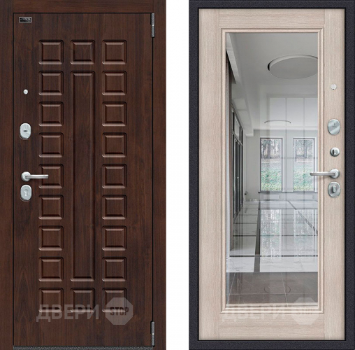 Входная металлическая Дверь Bravo Porta S-3 51/П61 с зеркалом Капучино в Истра