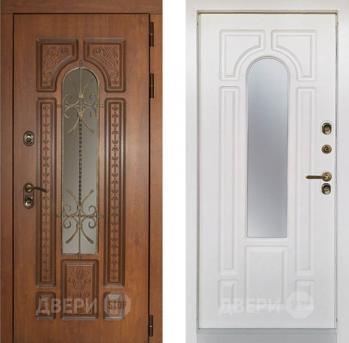 Дверь Заводская Лацио Термо Орех золотой/ Вайт (с терморазрывом) в Истра