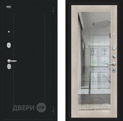 Входная металлическая Дверь Bravo Флэш Букле черное/Cappuccino Veralinga в Истра