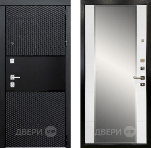 Входная металлическая Дверь Ратибор Прима 3К с зеркалом Белый матовый в Истра