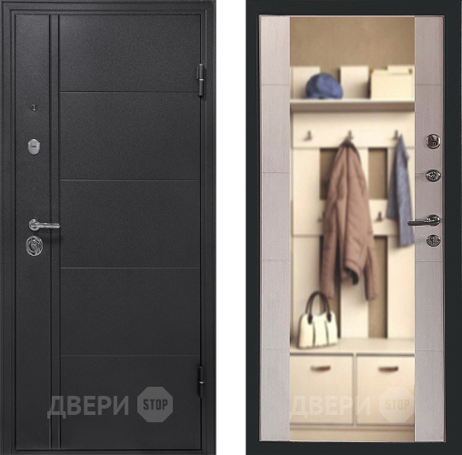 Входная металлическая Дверь Форпост Эверест Зеркало Беленый дуб в Истра