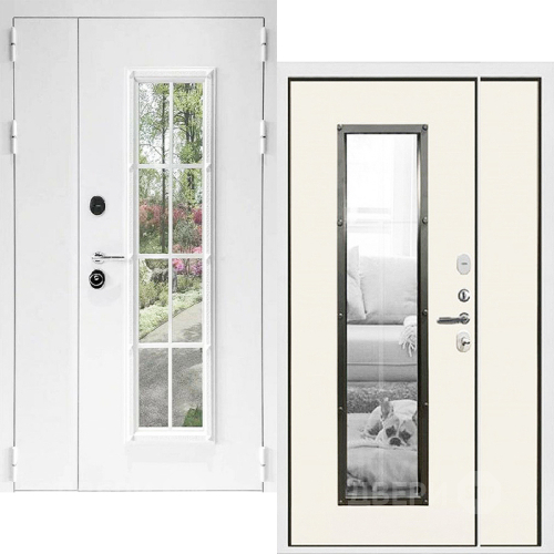 Входная металлическая Дверь Дверной Континент Тичино Двустворчатая Белая в Истра