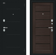 Дверь Bravo Техно Kale Букле черное/Wenge Veralinga 860х2050 мм