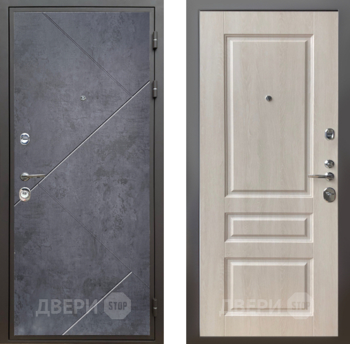Входная металлическая Дверь Шелтер (SHELTER) Комфорт Бетон урбан индиго 3 Дуб филадельфия крем в Истра