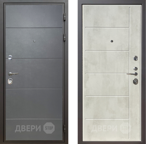 Входная металлическая Дверь Шелтер (SHELTER) Комфорт Лофт графит 11 Бетон крем в Истра