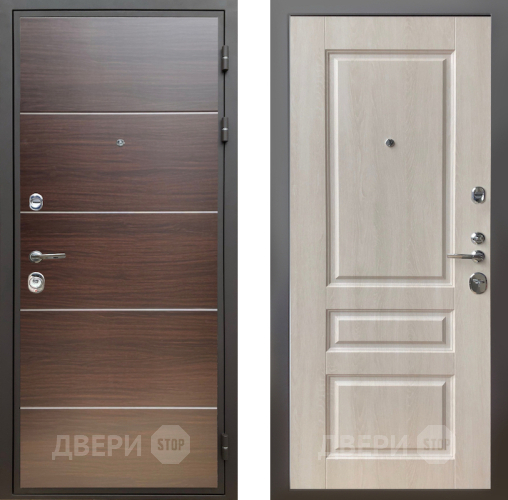 Входная металлическая Дверь Шелтер (SHELTER) Комфорт Венге структурный горизонт 3 Дуб филадельфия крем в Истра