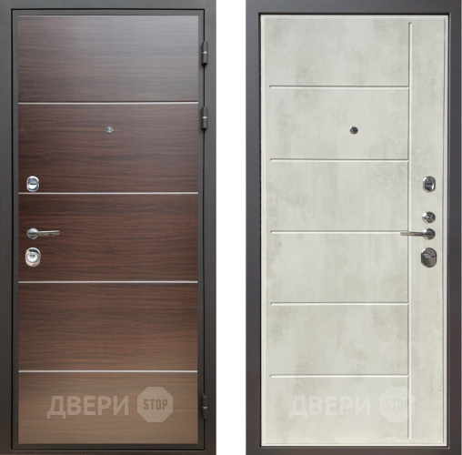 Входная металлическая Дверь Шелтер (SHELTER) Комфорт Венге структурный горизонт 11 Бетон крем в Истра