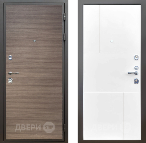 Входная металлическая Дверь Шелтер (SHELTER) Комфорт Дуб тоскано поперечный 8 Белый матовый в Истра