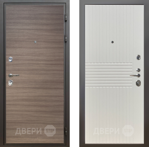 Входная металлическая Дверь Шелтер (SHELTER) Комфорт Дуб тоскано поперечный 10 Силк Сноу в Истра