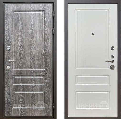 Входная металлическая Дверь Шелтер (SHELTER) Комфорт Дуб шале серебро 1 Белый ясень в Истра