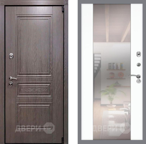 Входная металлическая Дверь Рекс (REX) Пренмиум-S СБ-16 Зеркало Силк Сноу в Истра