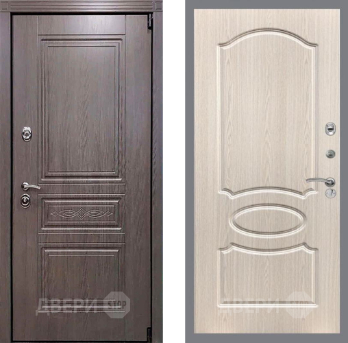 Входная металлическая Дверь Рекс (REX) Пренмиум-S FL-128 Беленый дуб в Истра