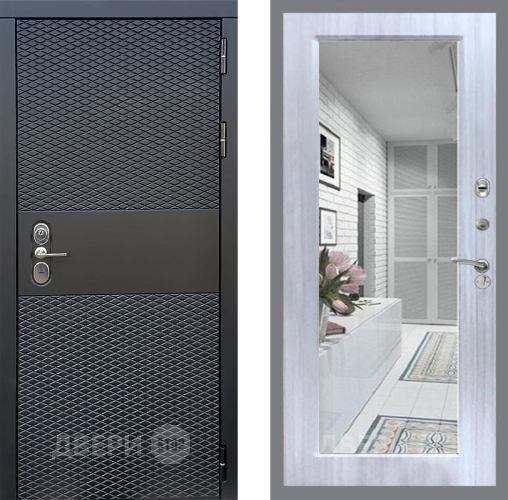 Входная металлическая Дверь Стоп БЛЭК CISA Зеркало Сандал белый в Истра