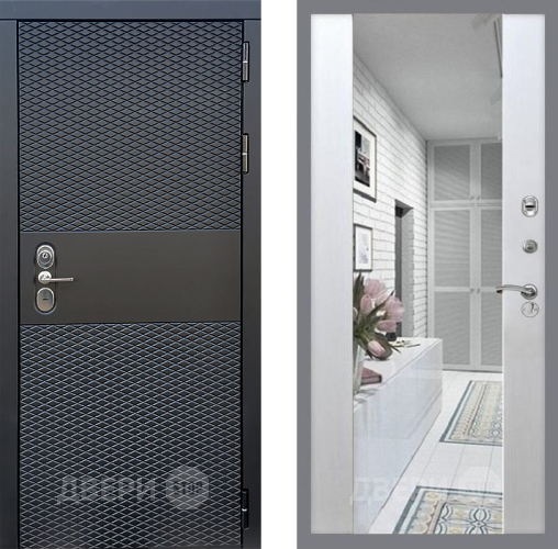 Входная металлическая Дверь Стоп БЛЭК CISA Зеркало СБ-16 Лиственница беж в Истра