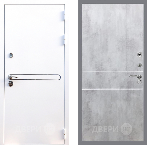 Входная металлическая Дверь Стоп Лайн Вайт ФЛ-290 Бетон светлый в Истра