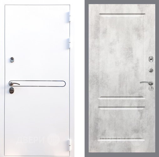 Входная металлическая Дверь Стоп Лайн Вайт ФЛ-117 Бетон светлый в Истра