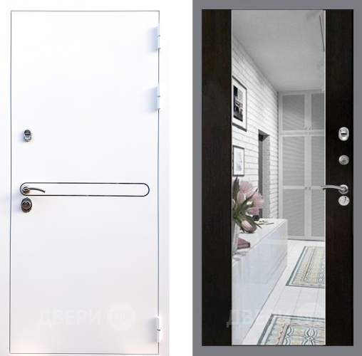 Входная металлическая Дверь Стоп Лайн Вайт Зеркало СБ-16 Венге в Истра