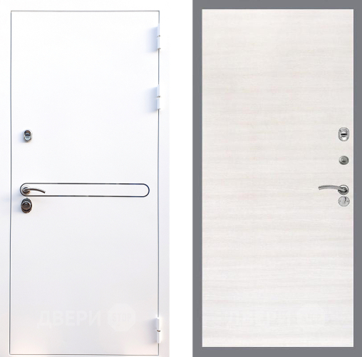Входная металлическая Дверь Стоп Лайн Вайт Гладкая Акация светлая в Истра