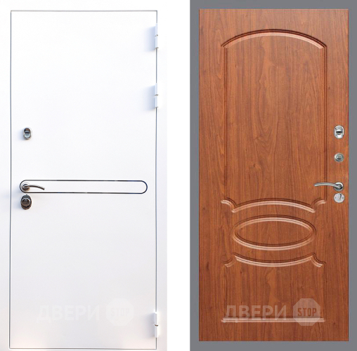 Входная металлическая Дверь Стоп Лайн Вайт ФЛ-128 Береза мореная в Истра