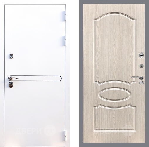 Входная металлическая Дверь Стоп Лайн Вайт ФЛ-128 Беленый дуб в Истра