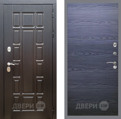 Входная металлическая Дверь Стоп НЬЮ ЙОРК Гладкая Дуб тангенальный черный в Истра