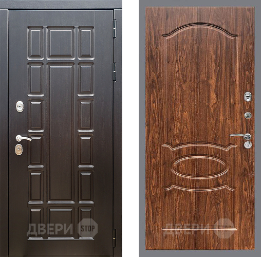 Входная металлическая Дверь Стоп НЬЮ ЙОРК ФЛ-128 орех тисненый в Истра