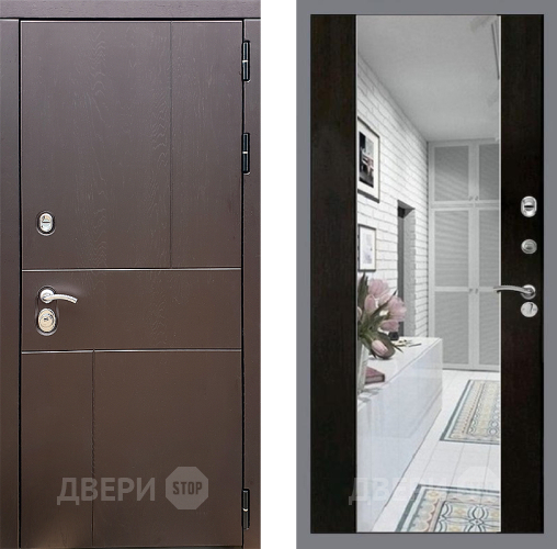 Входная металлическая Дверь Стоп УРБАН Зеркало СБ-16 Венге в Истра