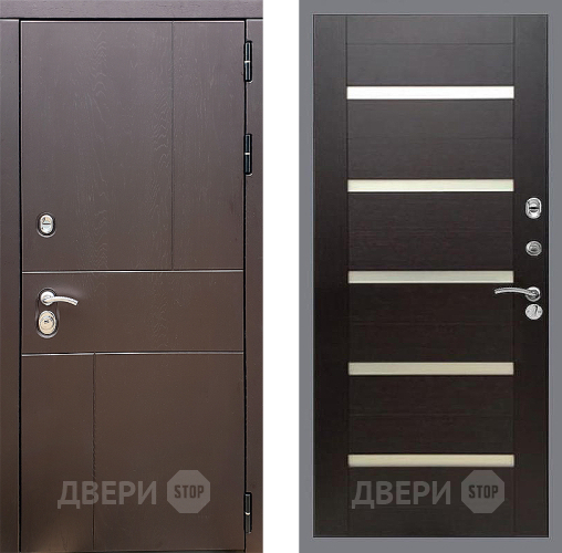 Входная металлическая Дверь Стоп УРБАН СБ-14 венге поперечный в Истра