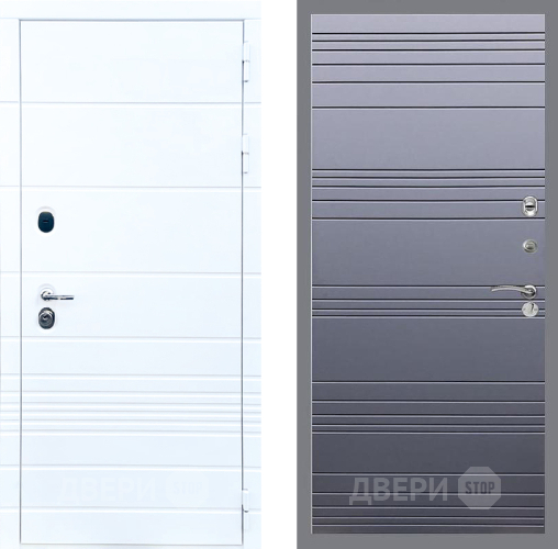 Входная металлическая Дверь Стоп ТРЕНДО Лайн Силк титан в Истра