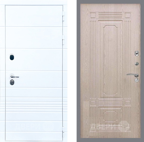 Входная металлическая Дверь Стоп ТРЕНДО ФЛ-2 Беленый дуб в Истра