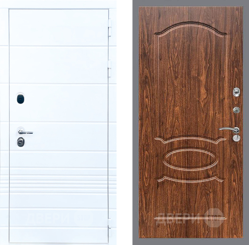 Входная металлическая Дверь Стоп ТРЕНДО ФЛ-128 орех тисненый в Истра