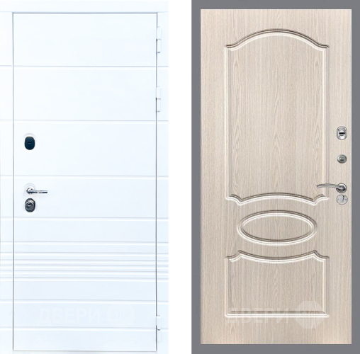 Входная металлическая Дверь Стоп ТРЕНДО ФЛ-128 Беленый дуб в Истра