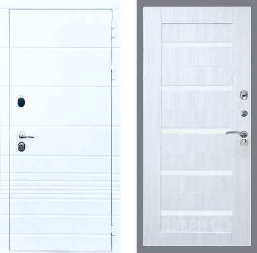 Входная металлическая Дверь Стоп ТРЕНДО СБ-14 Сандал белый в Истра