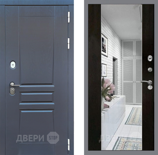 Входная металлическая Дверь Стоп ПЛАТИНУМ Зеркало СБ-16 Венге в Истра