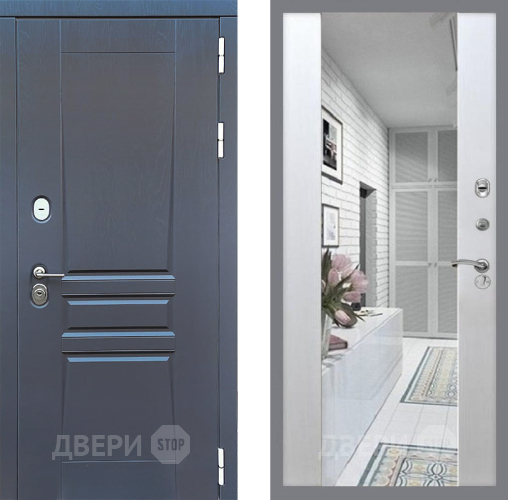 Входная металлическая Дверь Стоп ПЛАТИНУМ Зеркало СБ-16 Лиственница беж в Истра