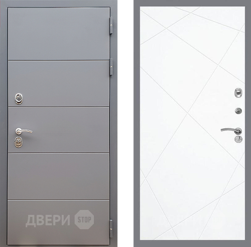 Входная металлическая Дверь Стоп АРТ ГРАФИТ ФЛ-291 Силк Сноу в Истра