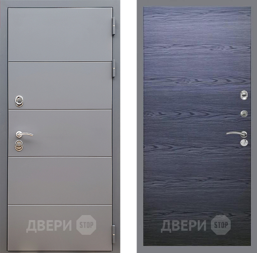 Дверь Стоп АРТ ГРАФИТ Гладкая Дуб тангенальный черный в Истра