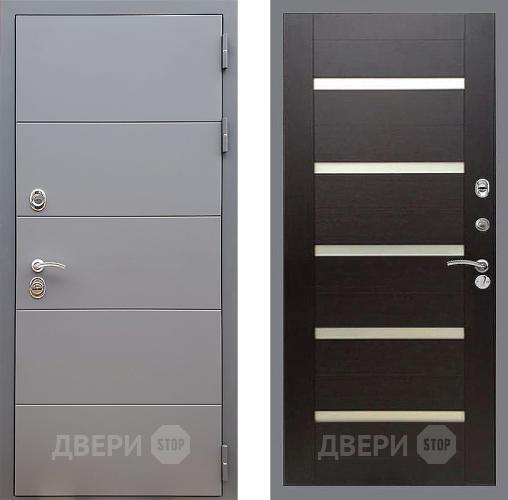 Входная металлическая Дверь Стоп АРТ ГРАФИТ СБ-14 венге поперечный в Истра