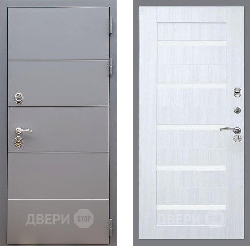 Входная металлическая Дверь Стоп АРТ ГРАФИТ СБ-14 Сандал белый в Истра