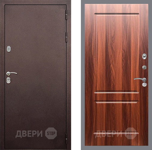 Входная металлическая Дверь Стоп КЛАССИК Медь ФЛ-117 Итальянский орех в Истра