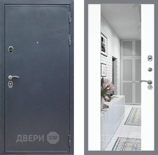 Входная металлическая Дверь Стоп СИЛЬВЕР Зеркало СБ-16 Силк Сноу в Истра