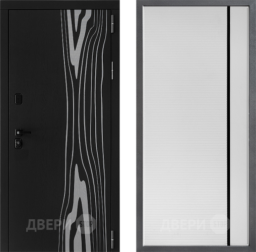 Входная металлическая Дверь Дверной континент ДК-12 ФЛ-757 Черное Стекло Софт милк в Истра