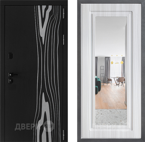 Входная металлическая Дверь Дверной континент ДК-12 ФЛЗ Зеркало Сандал белый в Истра