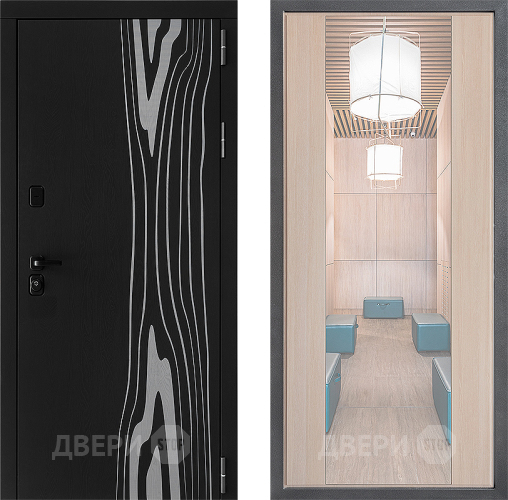 Входная металлическая Дверь Дверной континент ДК-12 ФЛЗ-1 Зеркало Капучино в Истра