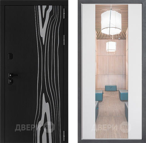 Входная металлическая Дверь Дверной континент ДК-12 ФЛЗ-1 Зеркало Белый софт в Истра