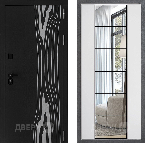 Входная металлическая Дверь Дверной континент ДК-12 ФЛЗ-2 Зеркало Белый софт в Истра