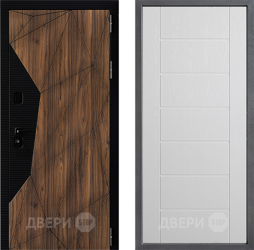 Входная металлическая Дверь Дверной континент ДК-11 ФЛ-Лайн Белое дерево в Истра